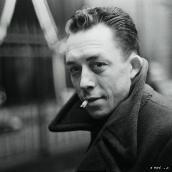 The user wants an Arabic article about "ألبير كامو ديانة؟" (Albert Camus religion).