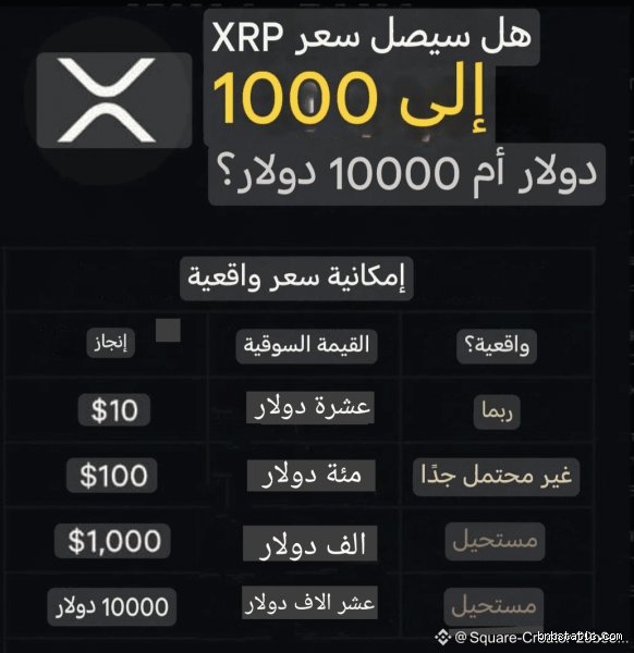 هل يمكن أن يصل سعر XRP إلى 1000 دولار؟ الحلم المستحيل أم عبقرية الاحتمالات
